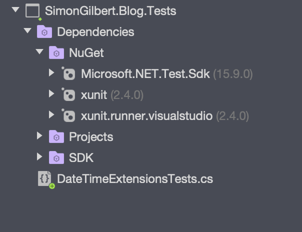 xUnit Test Project Dependencies