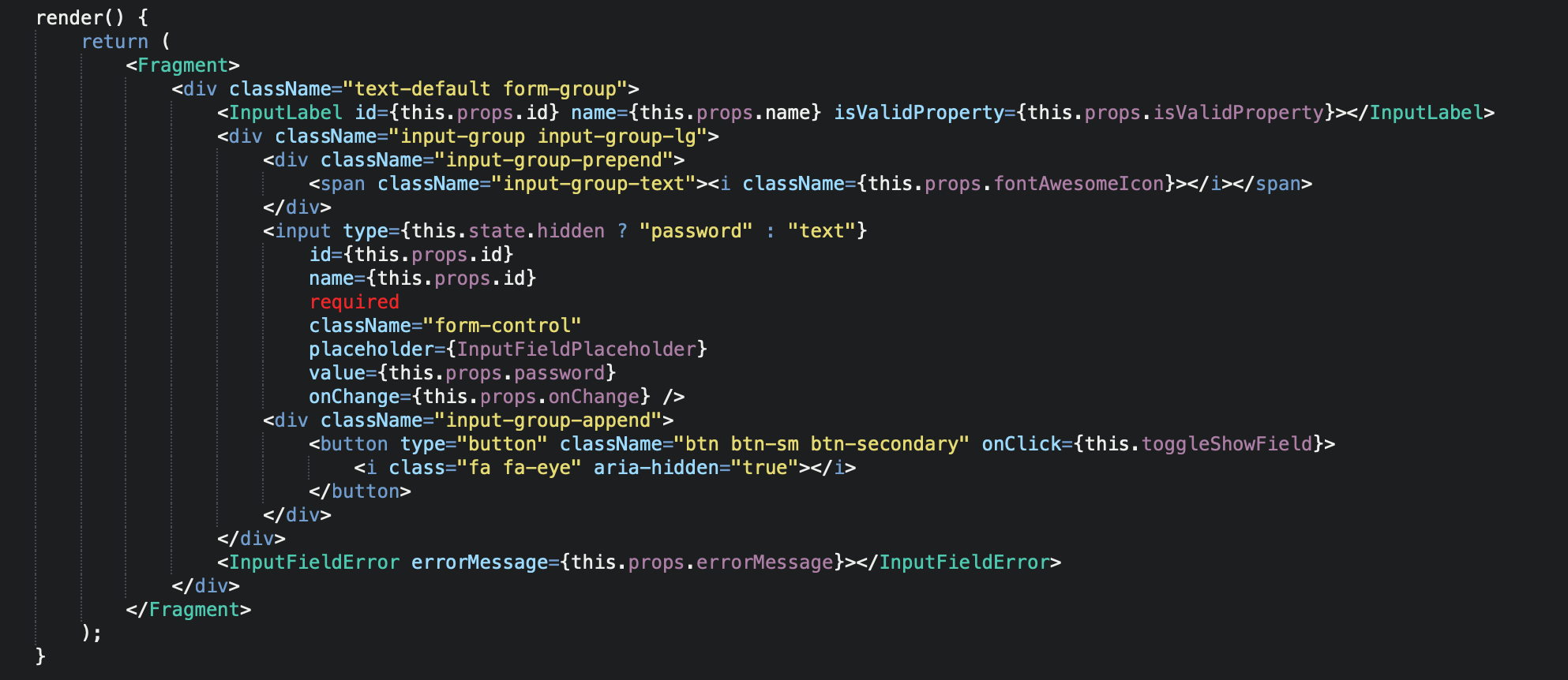 Show &amp; Hide Password Form Submit - ReactJS + Redux + C# ASP.Net Core